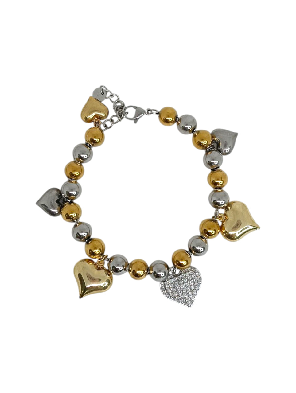 Bracciale Sfere e Cuori Sonagli Pavé