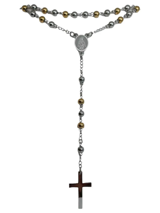 Collana Del Rosario Bicolore Sfere Lisce Splendi