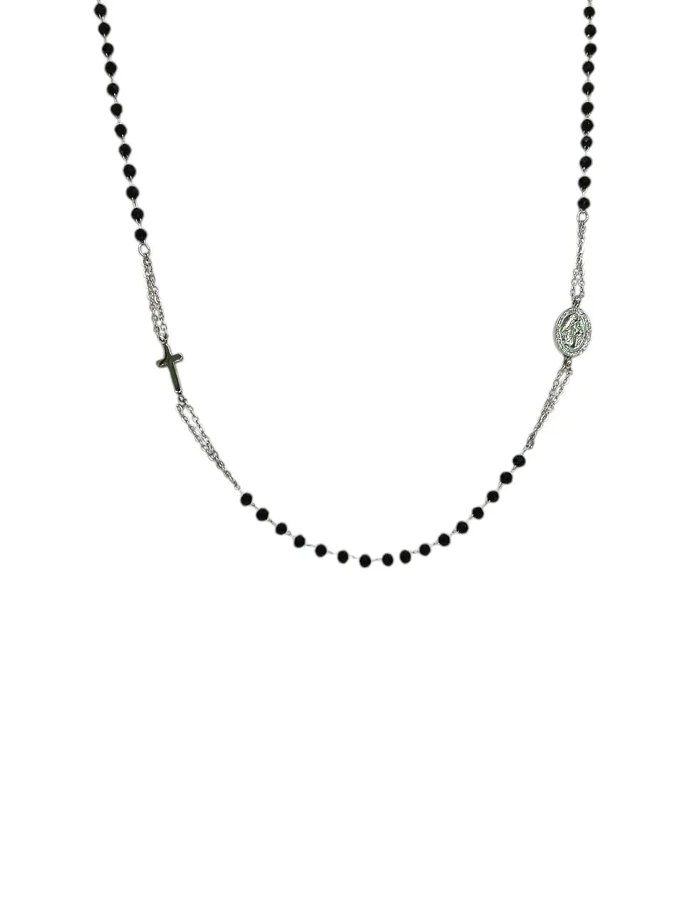 Collana del Rosario Elegance con Cristalli Neri Splendi