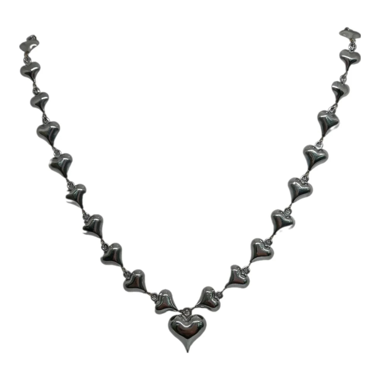 Collana Cuori Stilizzati Sonaglio Silver