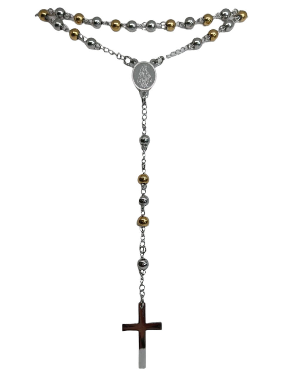 Collana Del Rosario Bicolore Sfere Lisce