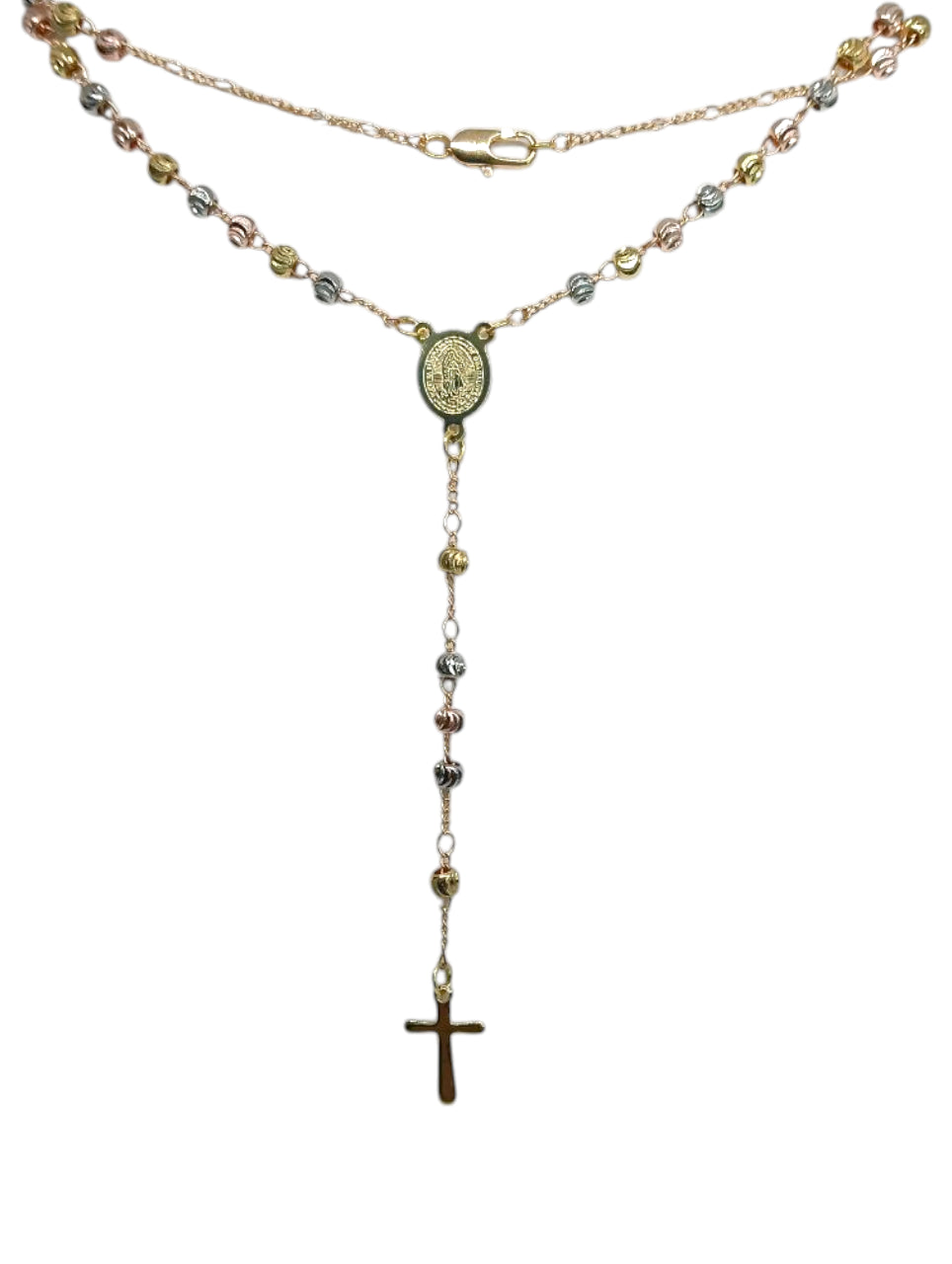 Collana Del Rosario Bicolore Sfere Lisce