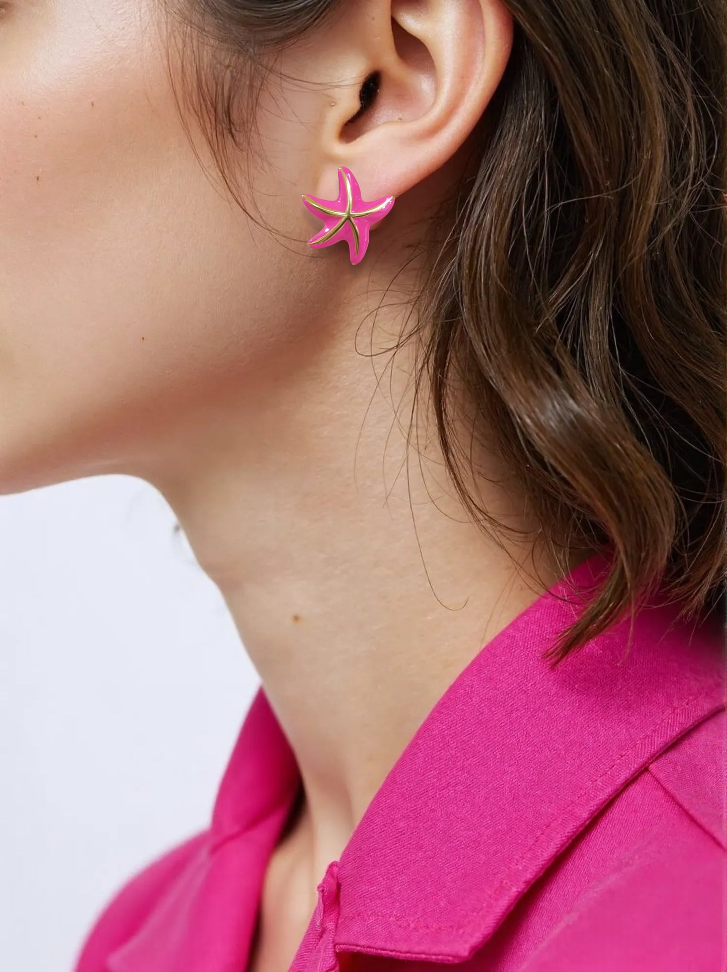 Orecchini Stella Marina Fucsia