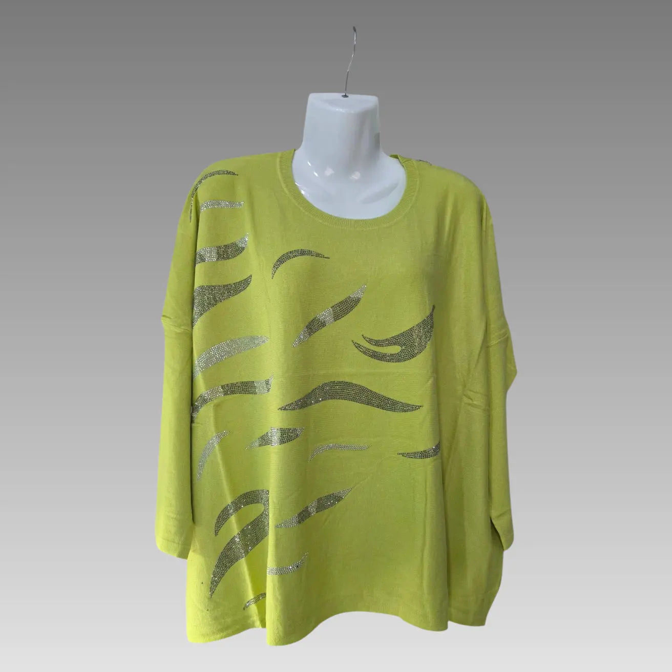 Maglia Oversize Con Strass Nero Splendi