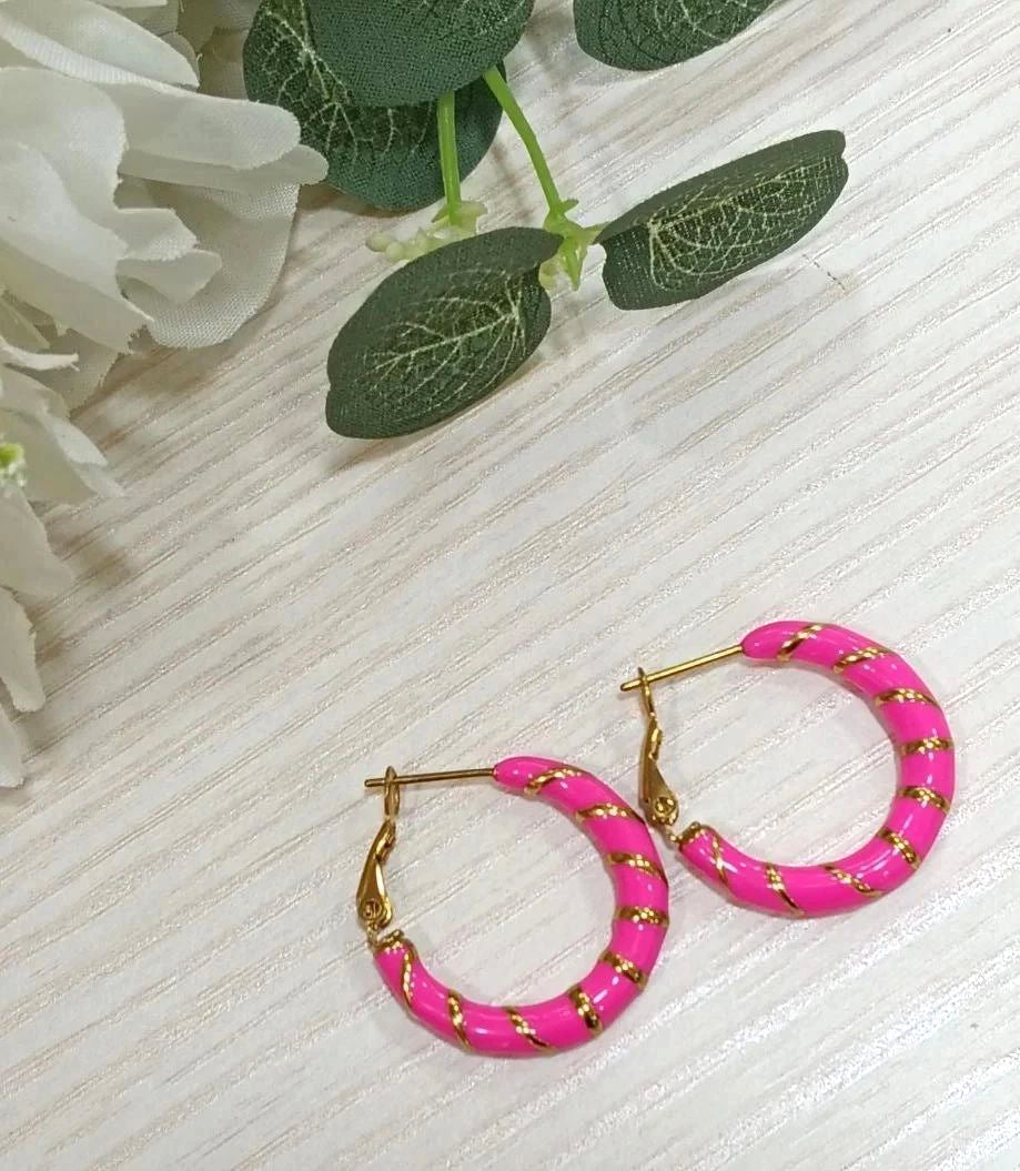 Orecchini Boccolette Smalti Fucsia