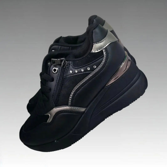 Sneakers Sportive Con Strass E Cerniera Splendi