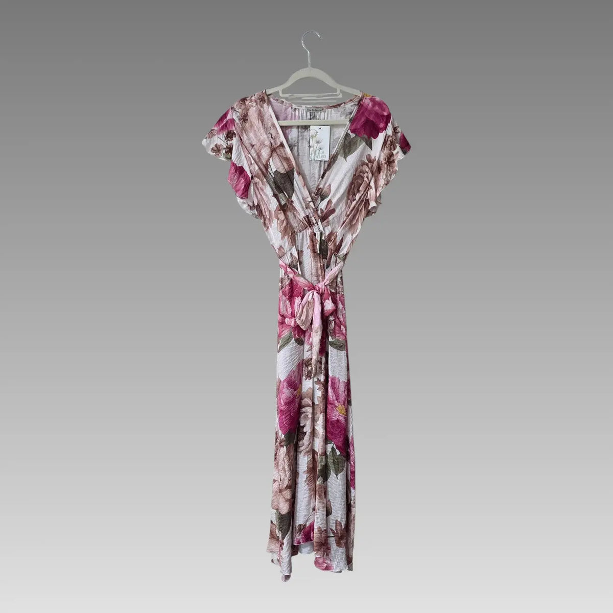 Vestido largo cruzado floral