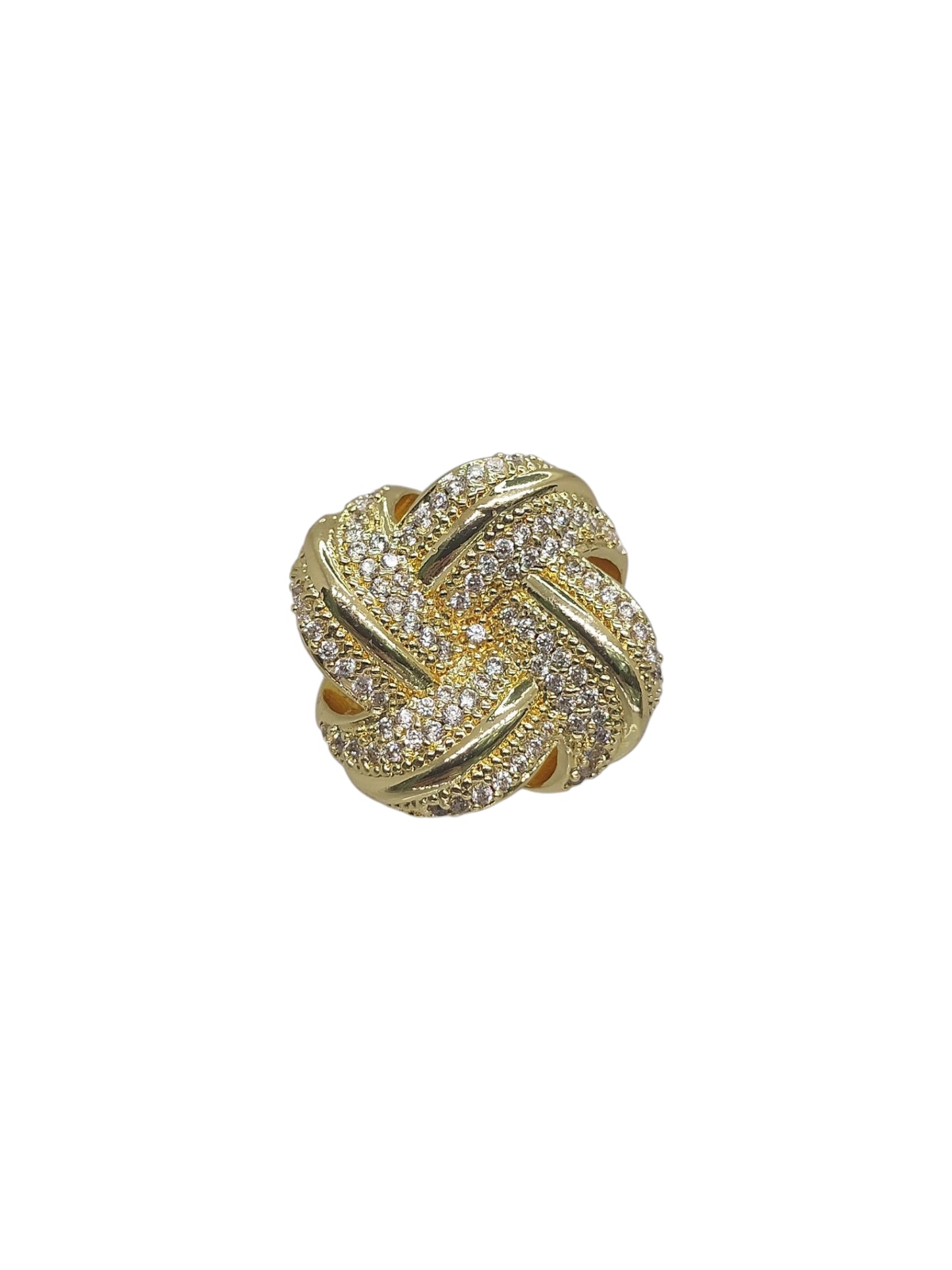 Anello Intreccio Pavé