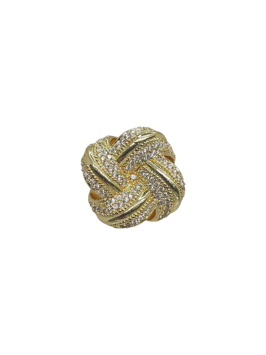 Anello Intreccio Pavé