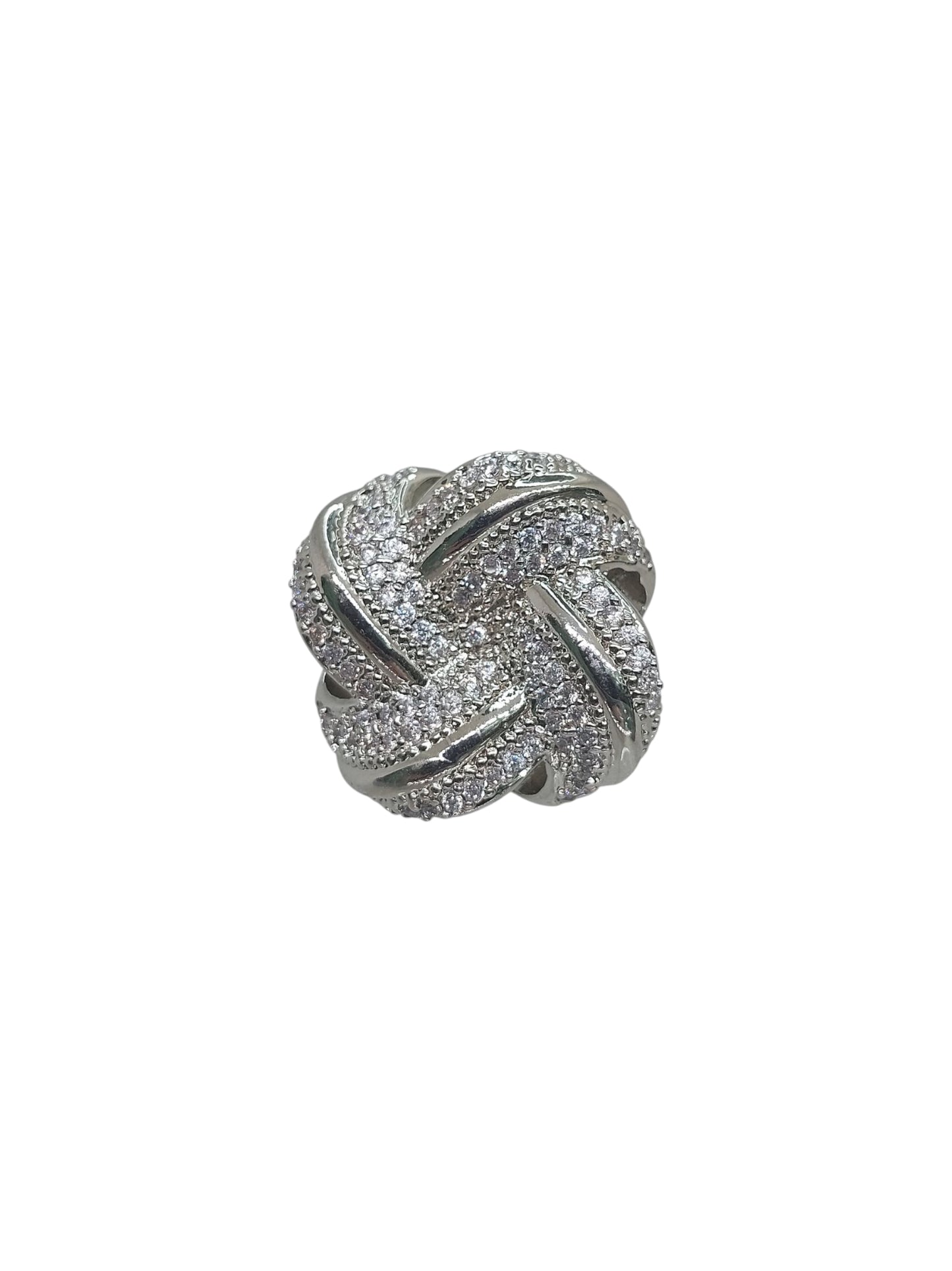 Anello Intreccio Pavé