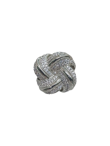 Anello Intreccio Pavé
