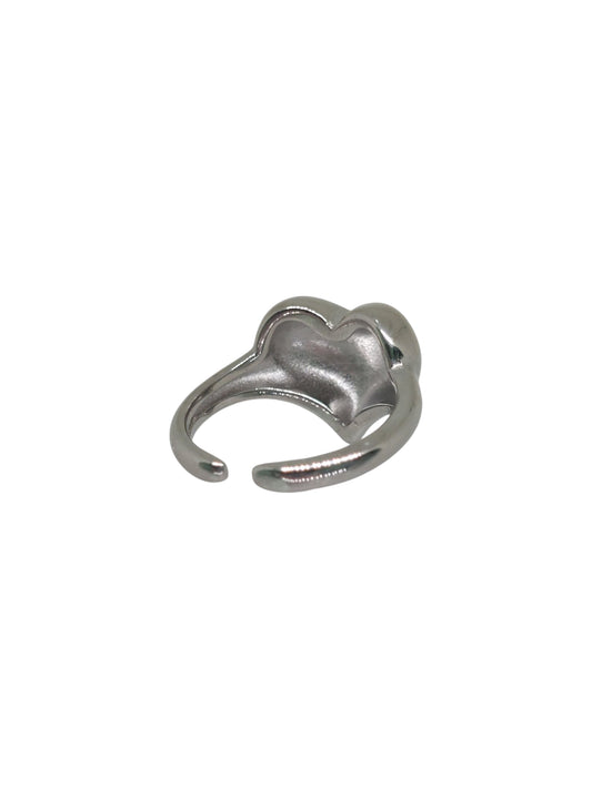 Anello Cuore Bombé Silver