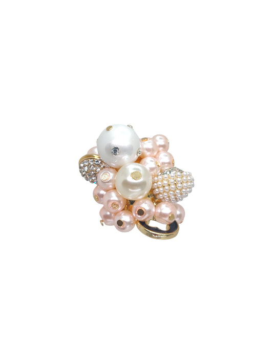 Anello Grappolo Perle Rosa