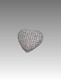Anello Cuore Bombé Pavé Silver Splendi