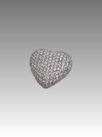 Anello Cuore Bombé Pavé Silver Splendi