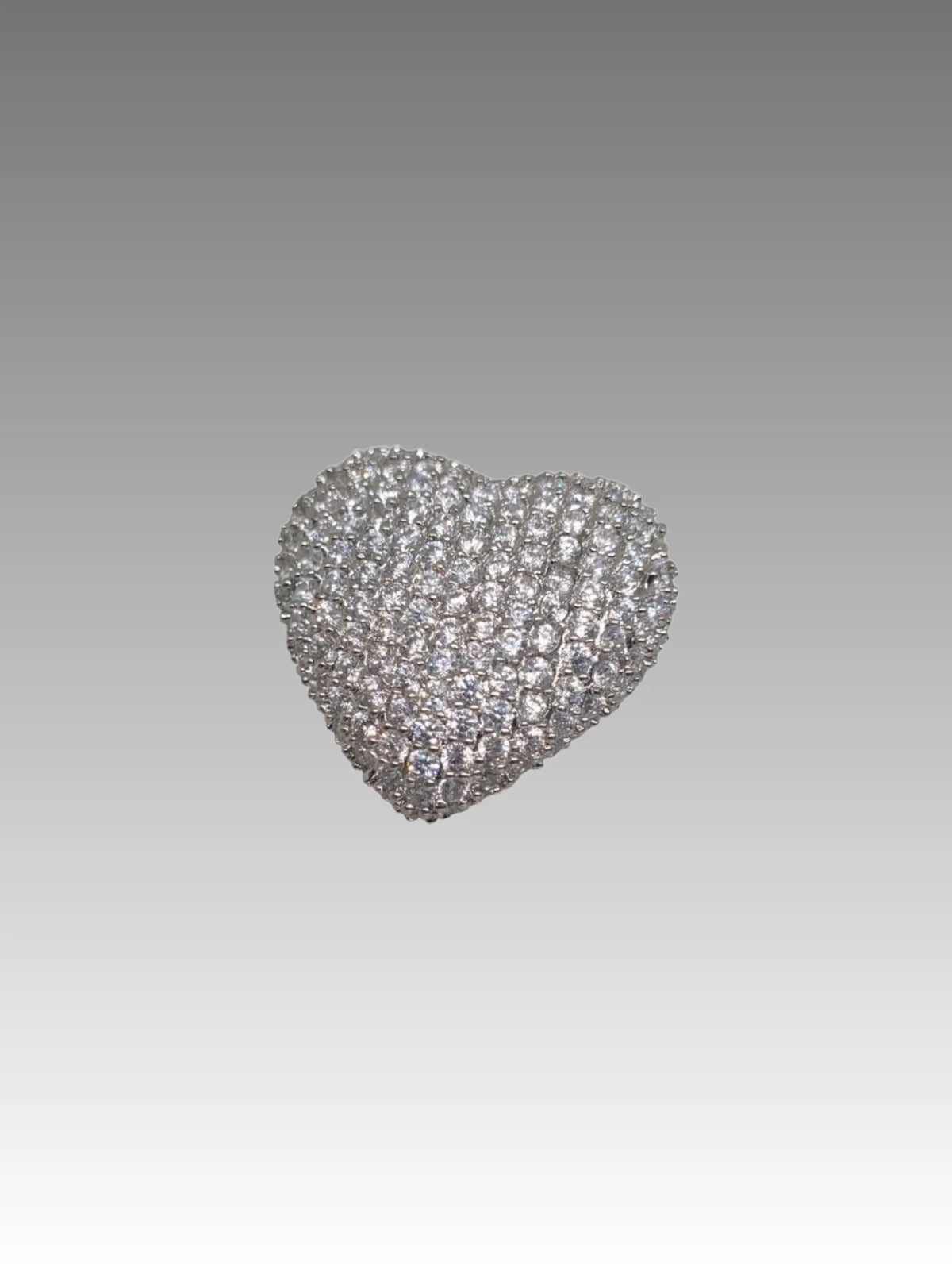 Anello Cuore Bombé Pavé Silver Splendi