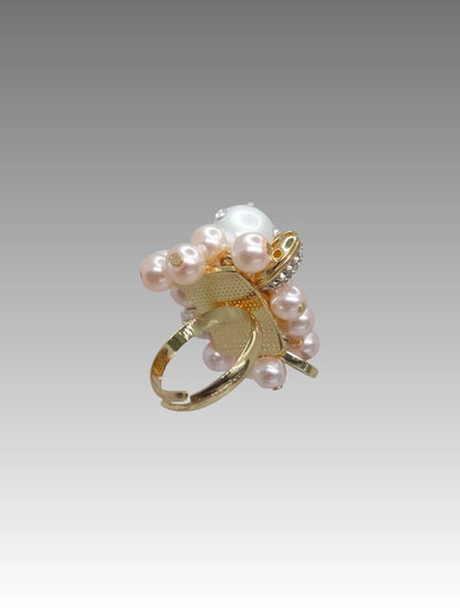 Anello Grappolo Perle Rosa Splendi