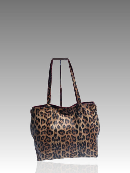 Borsa Animalier Double Face Leopardata e Vinaccio Splendi