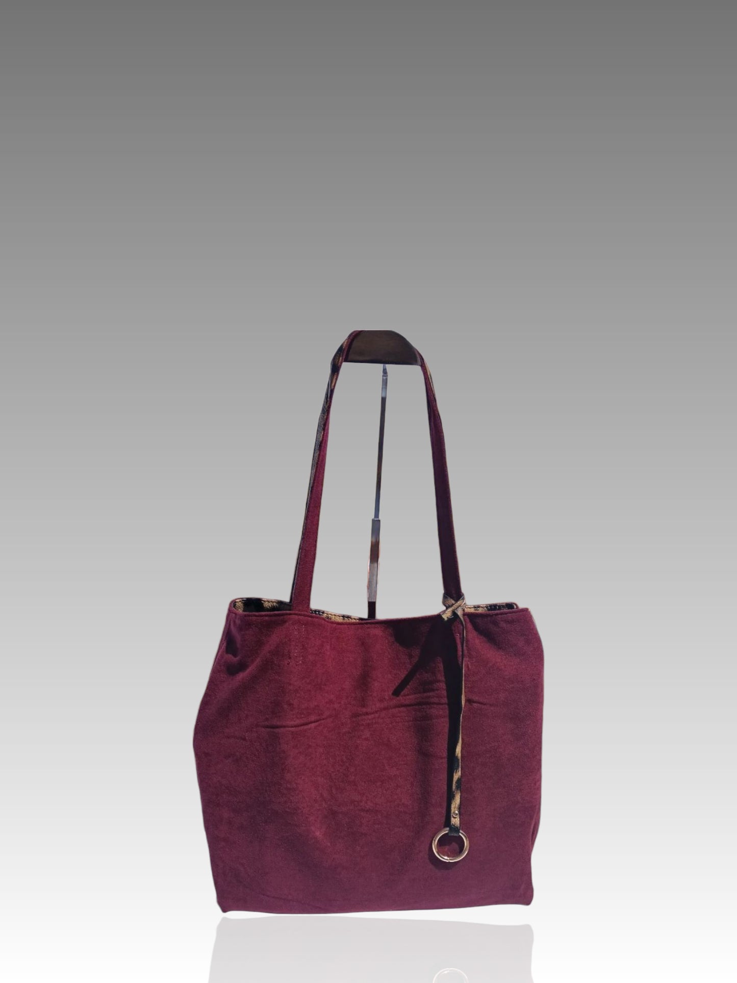 Borsa Animalier Double Face Leopardata e Vinaccio Splendi