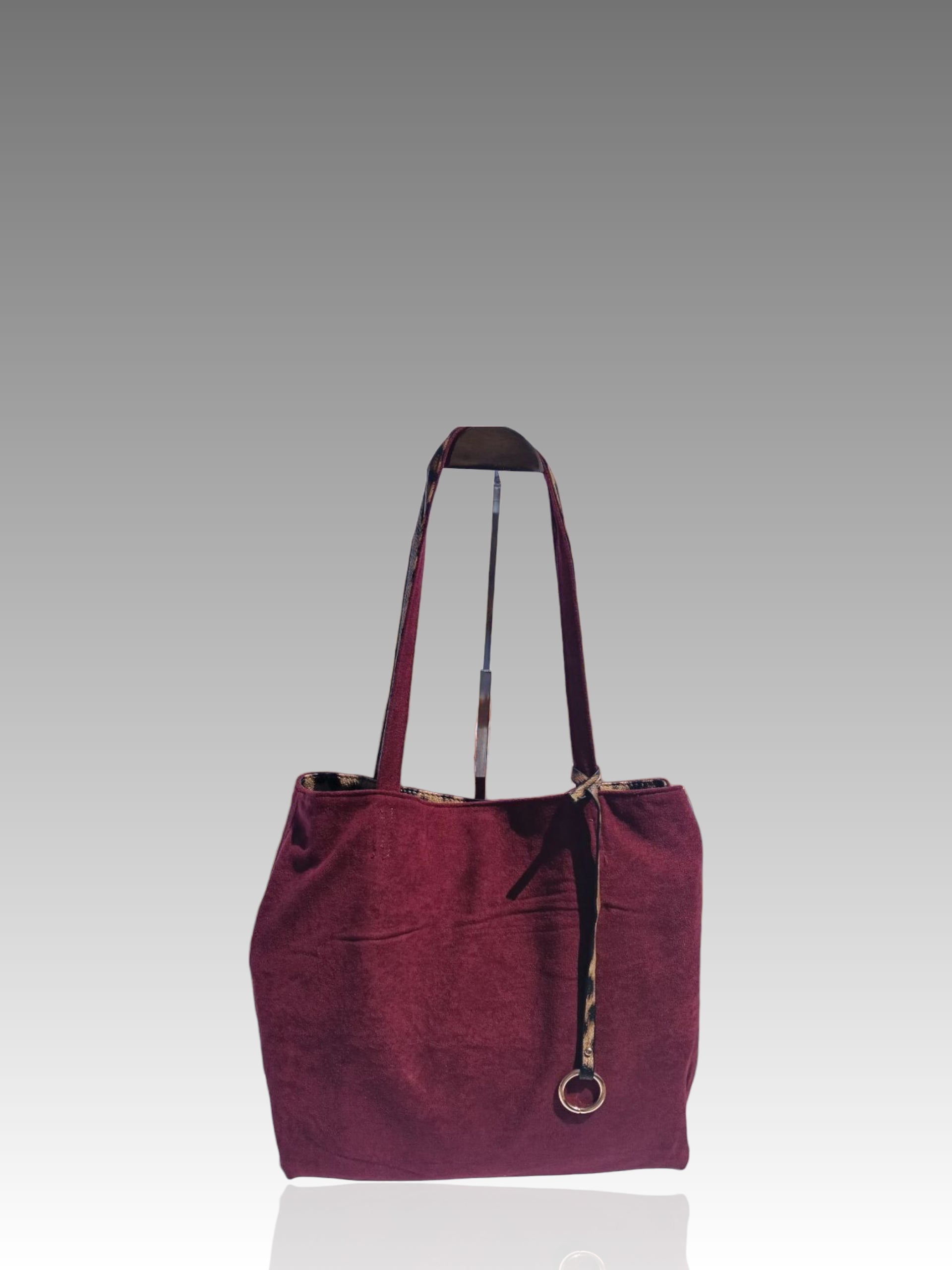 Borsa Animalier Double Face Leopardata e Vinaccio Splendi