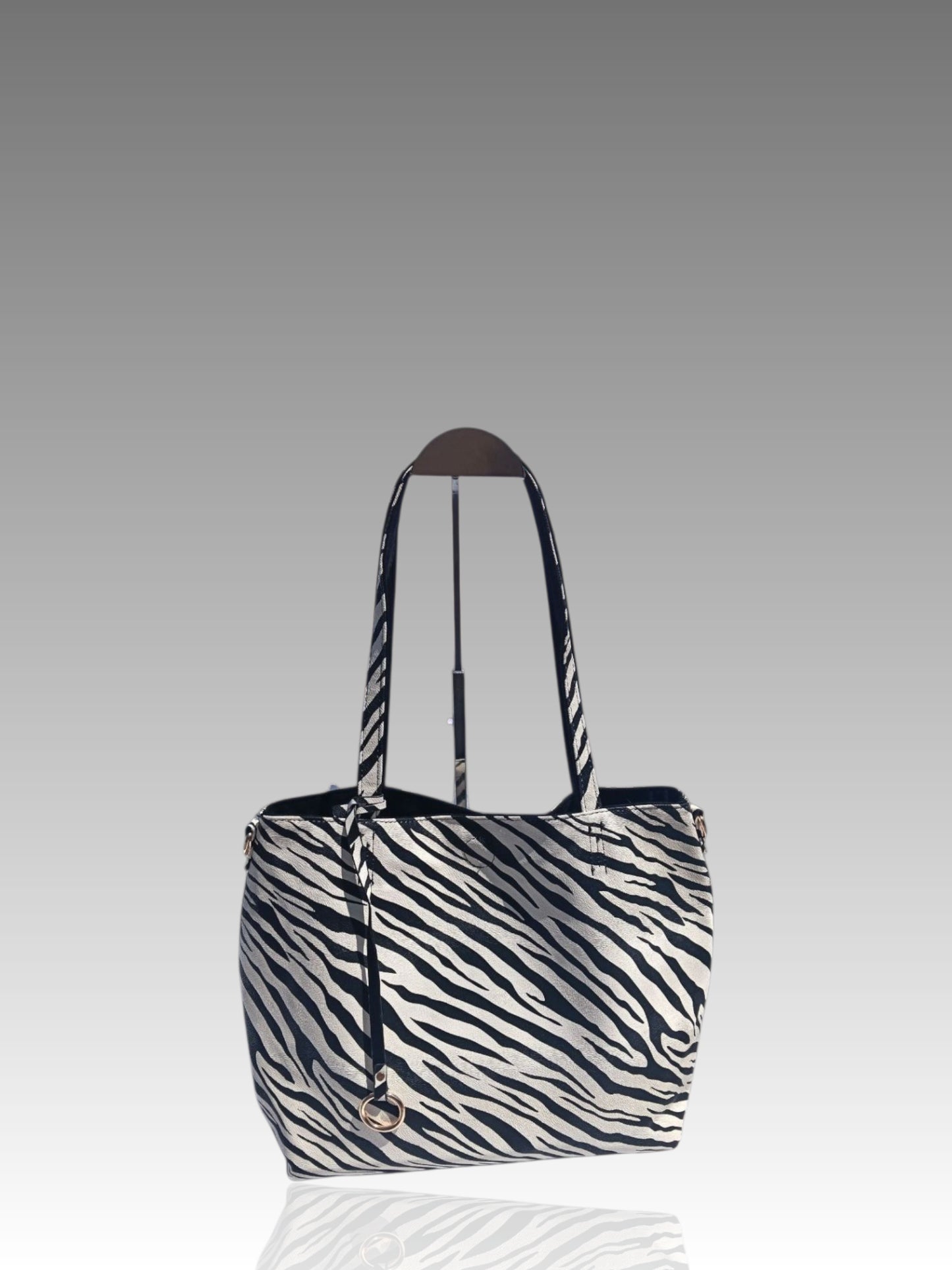 Borsa Animalier Double Face Zebrato e Nero Splendi
