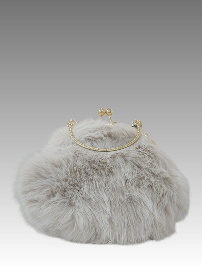 Borsa Clic Clac In Pelliccia Ecologica Splendi