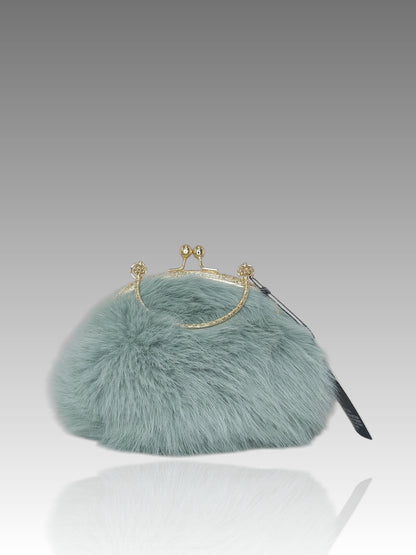 Borsa Clic Clac In Pelliccia Ecologica Splendi