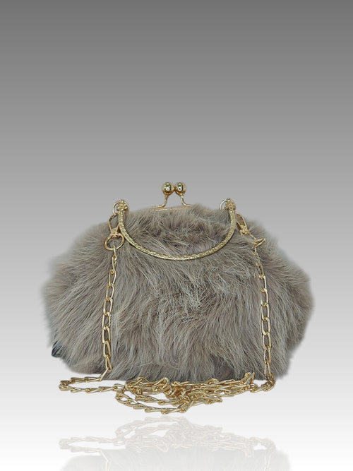 Borsa Clic Clac In Pelliccia Ecologica Splendi