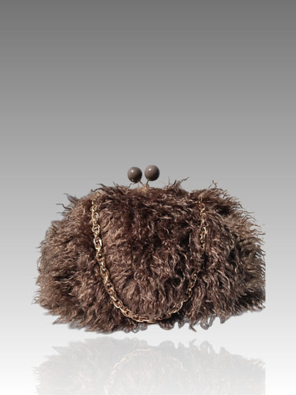 Borsa Clic Clac In Pelliccia Sintetica Splendi