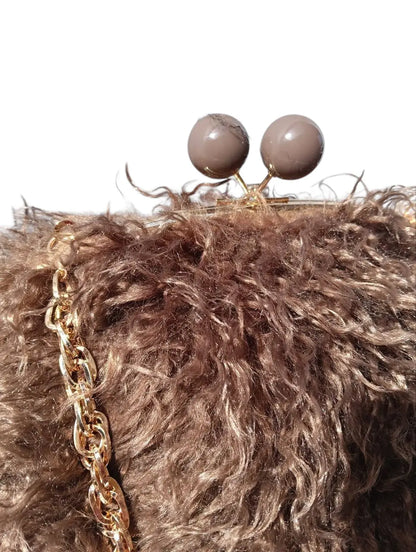 Borsa Clic Clac In Pelliccia Sintetica Splendi