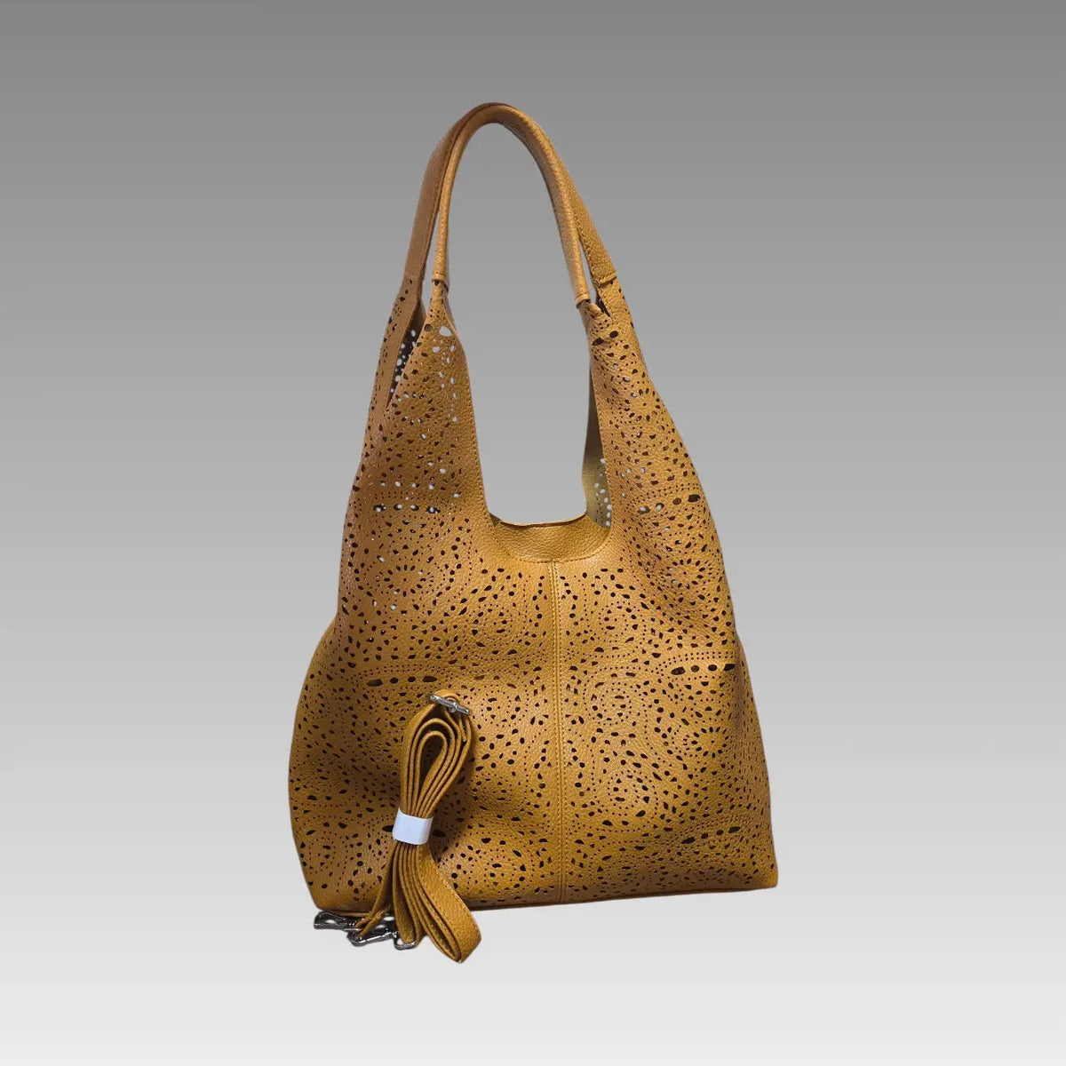 Bolso hobo calado ocre