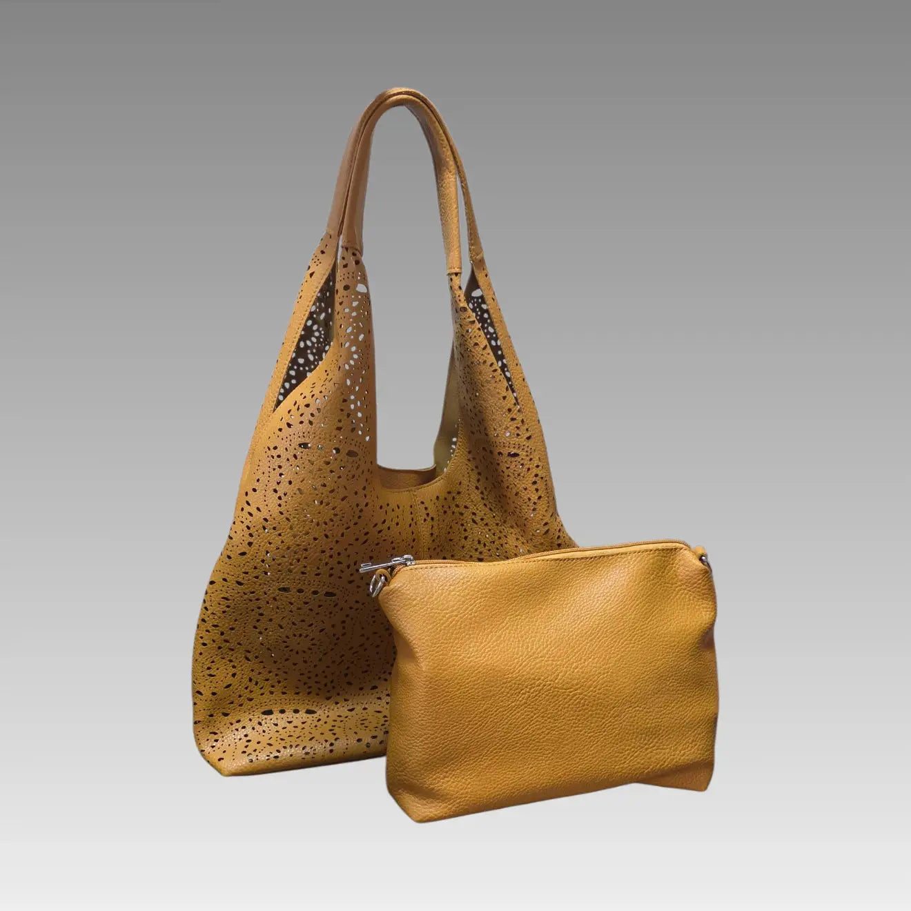 Bolso hobo calado ocre