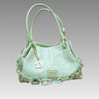 Bolso trenzado verde menta Enrico Coveri