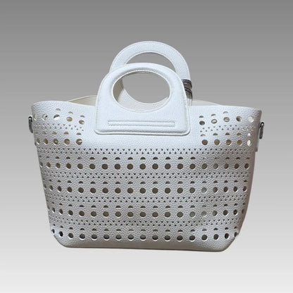Borsa Traforata Con Pon Pon