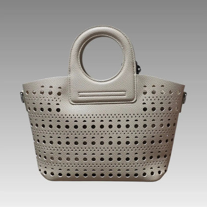 Borsa Traforata Con Pon Pon