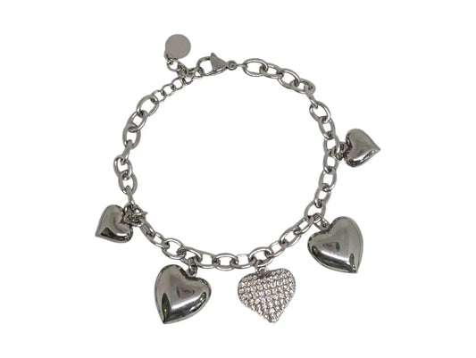Bracciale Cuori Sonagli e Pavé Silver Splendi