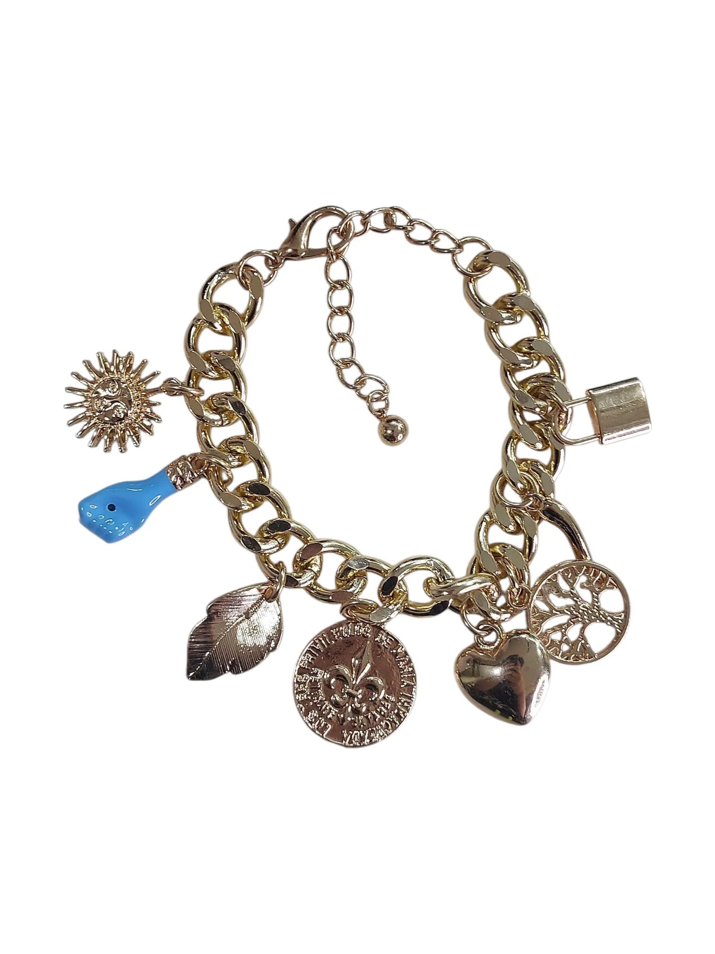 Bracciale Maglia Cubana Con Charms Splendi