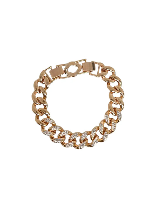 Bracciale Maglia Cubana Rose Gold e Zirconi Splendi