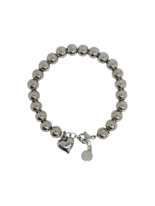 Bracciale Sfere 8mm E Cuore Sonaglio Splendi