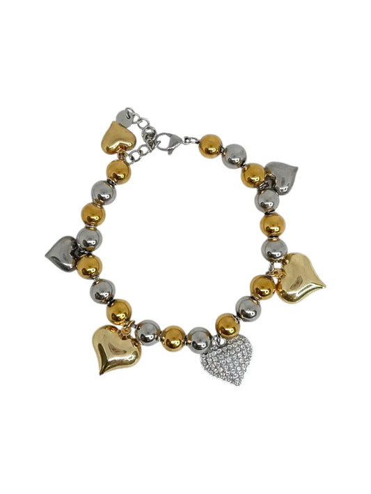 Bracciale Sfere e Cuori Sonagli Pavé Splendi