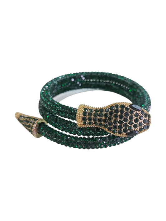 Bracciale Snake Strass Verde Smeraldo Splendi