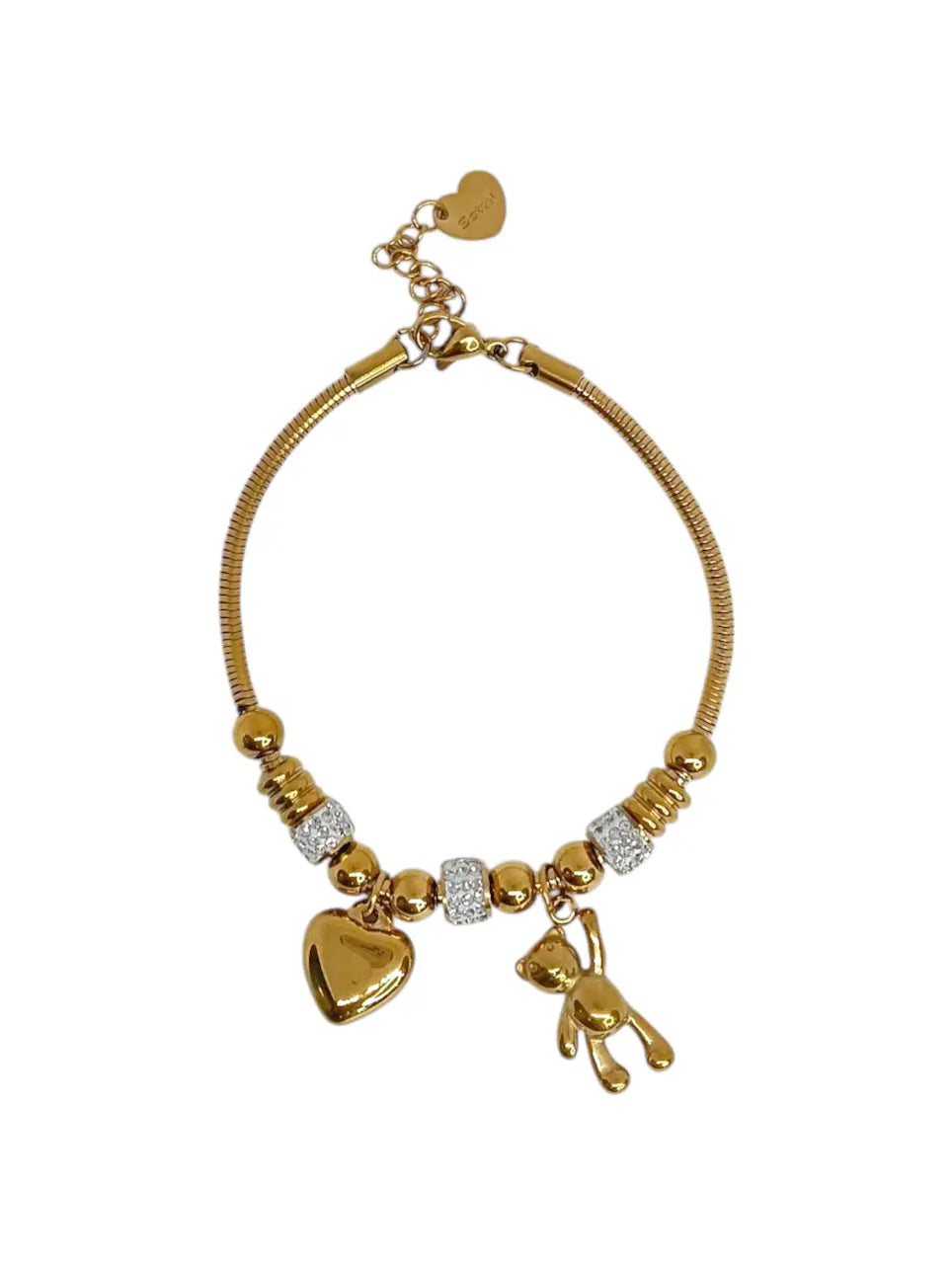 Bracciale Teddy e Cuore Gold Splendi