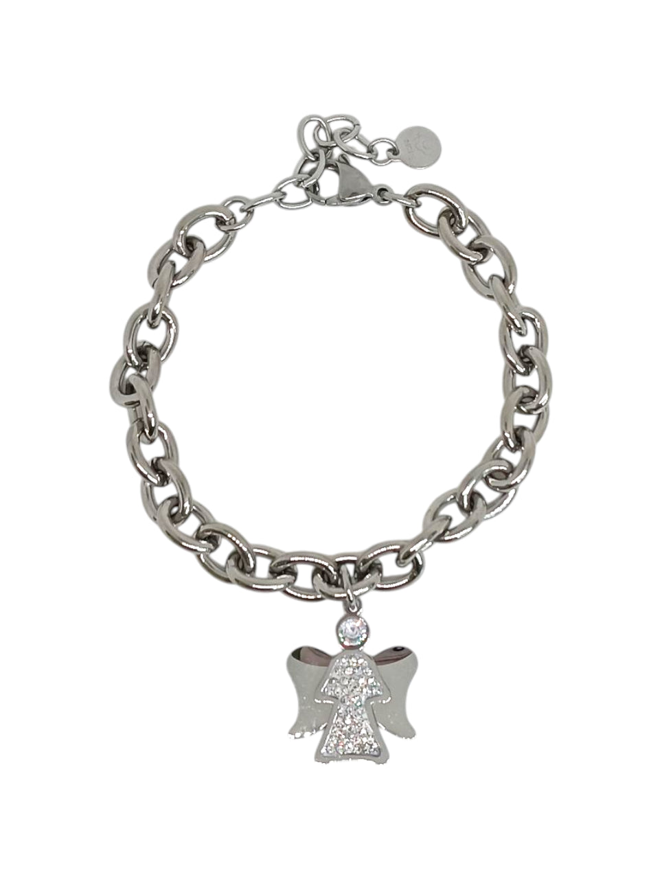 Bracciale Big Angel e Zirconi Silver