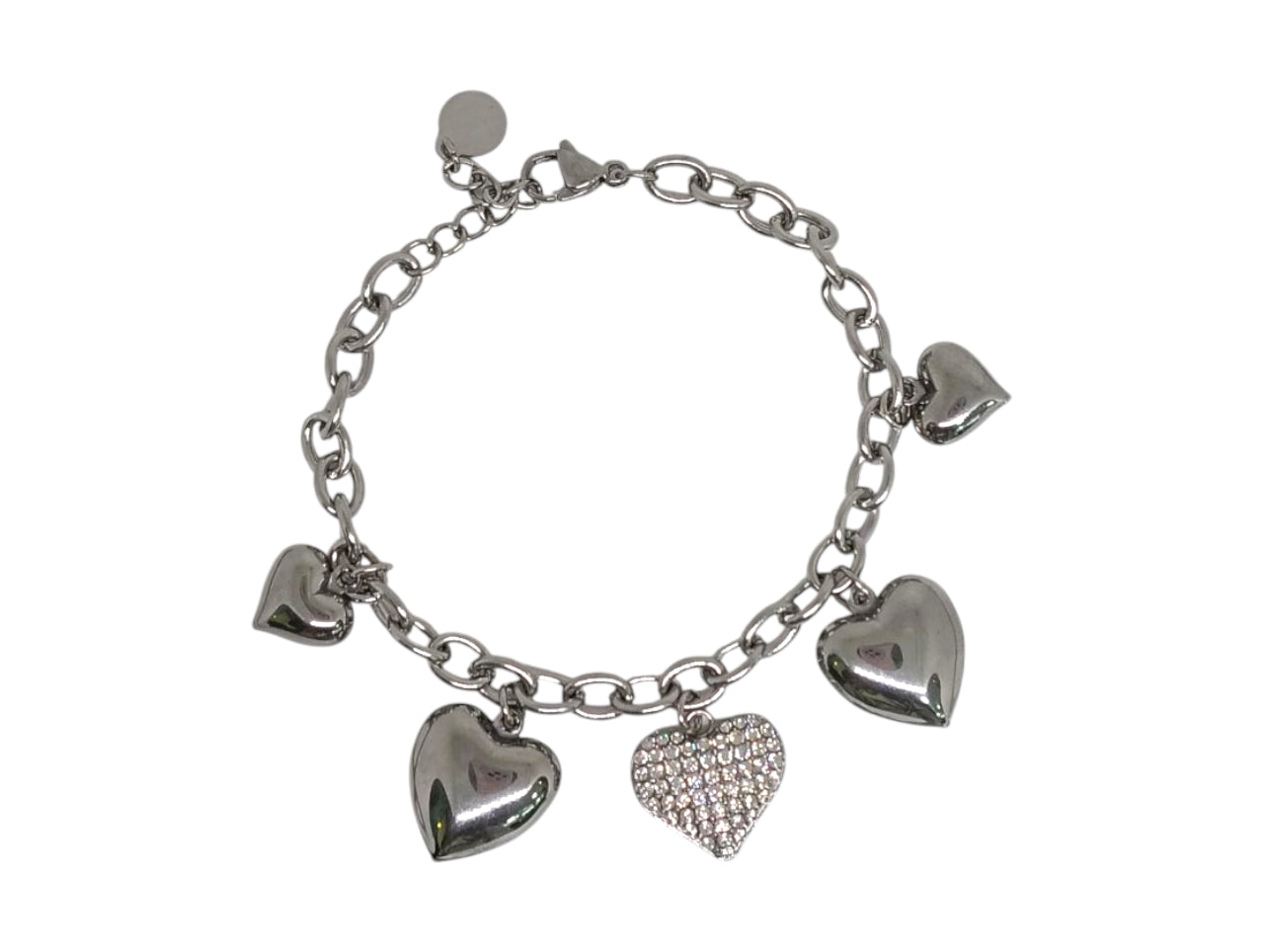 Bracciale Cuori Sonagli e Pavé Silver