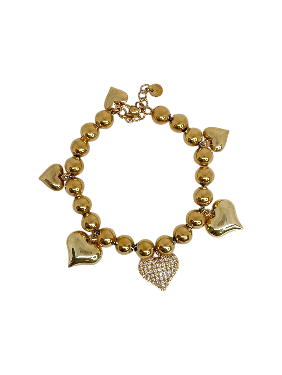 Bracciale Sfere e Cuori Sonagli Pavé