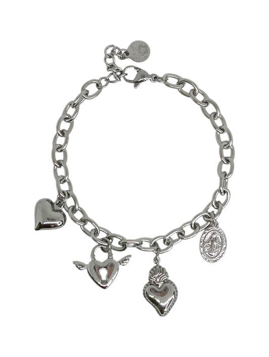 Bracciale Cuori Sacri e Sonagli Silver