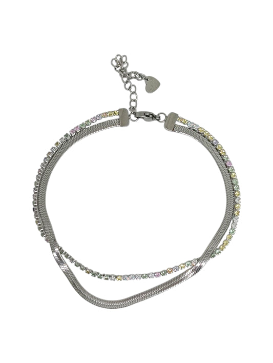 Cavigliera Silver Doppia Maglia