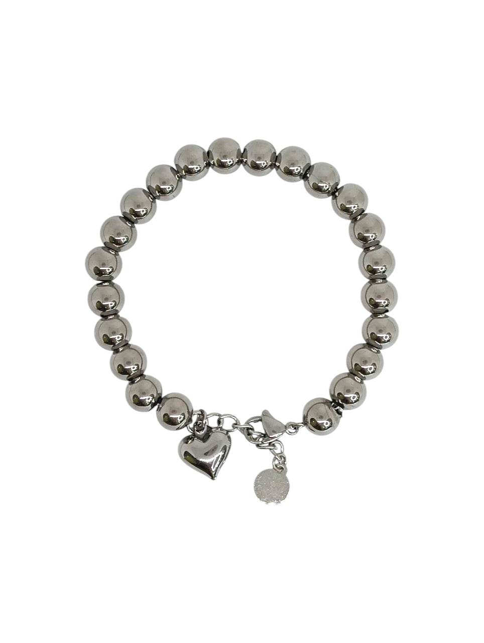 Bracciale Sfere 8mm E Cuore Sonaglio
