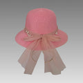 Cappello Da Sole Con Tulle E Perle