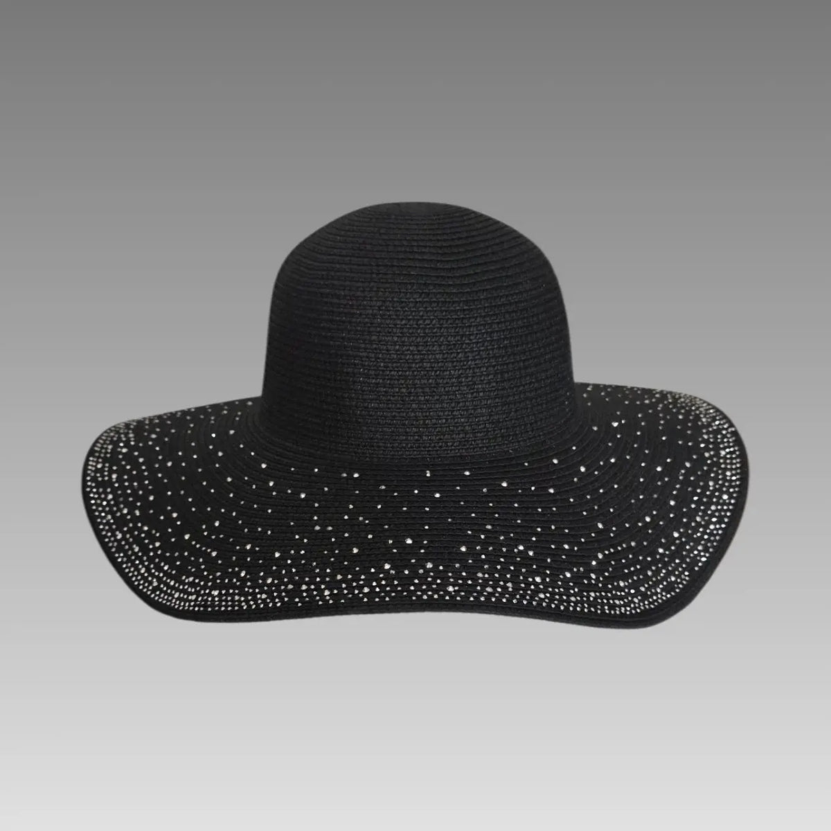Sombrero de sol negro con strass
